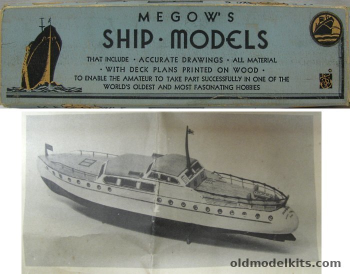 Megow 1/106 Early 1930s 80' Streamline Cabin Cruiser - Wooden Boat Kit plastic model kit